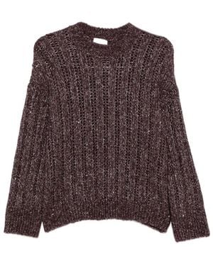 Peserico Grobstrickpullover Mit Paillettenverzierung - Braun