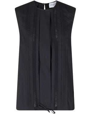 Isabelle Blanche Sleeveless Tops - Negro