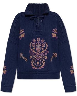 Etro V-Neck Knitwear - Azul