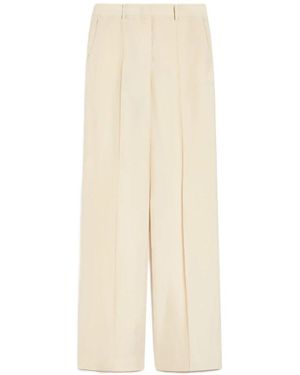 Max Mara Broeken ,Wit ,Viscose Broek - Naturel