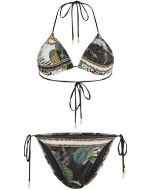 Roberto Cavalli Badmode ,Veelkleurig ,Polyester Jewellery Foulard Print Bikini - Wit