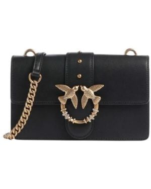 Pinko Tassen ,Zwart ,Leer Love One Mini New Buckle