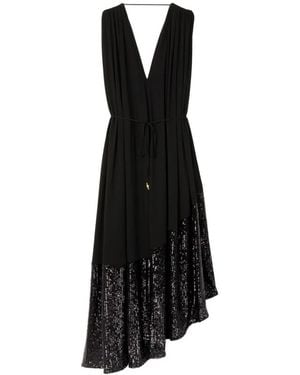 AZ FACTORY Ärmelloses Maxi-Kleid Mit V-Ausschnitt - Schwarz