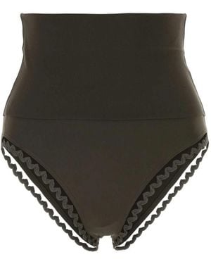Eres Badmode ,Bruin ,Nylon Stretch Nylon Bikini Broekje - Zwart