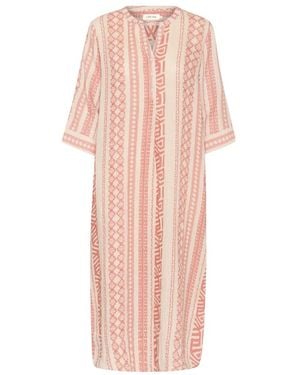 Cream Midi Dresses - Pink