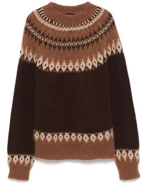 DSquared² Brauner Strickpullover Herren