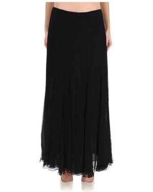 Chloé High-Waisted Plissé Midi Rok - Zwart
