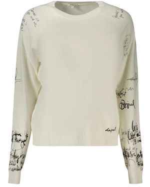 Desigual Truien & Vesten ,Wit ,Marquette Sweater - Naturel