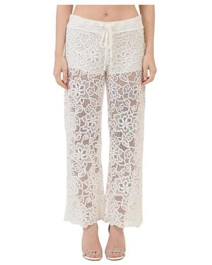 Ermanno Scervino Wide Trousers - Natural