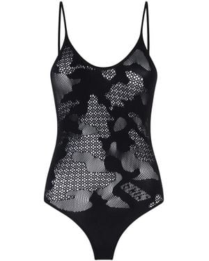 Gcds Tops ,Zwart ,Camo Seamless Bodysuit