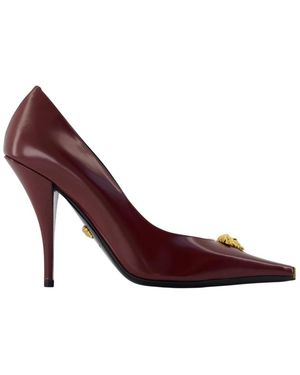 Versace Schoenen ,Rood ,Leer La Medusa Leren Pumps 105 Mm - Paars