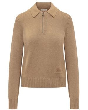 Burberry Truien & Vesten ,Long Sleeve Polo - Naturel