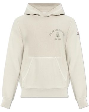 Moncler Hoodies & Sweatvesten ,Katoen Hooded Sweatshirt - Wit