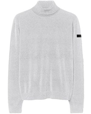 Rrd Samt-Rollkragenpullover Strick - Weiß
