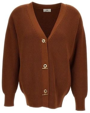 Elisabetta Franchi Cardigans - Brown