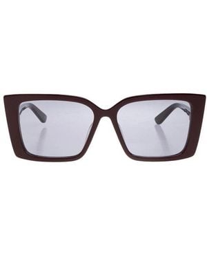 McQueen Accessoires ,Bruin ,Rechthoekige Brede Zonnebril