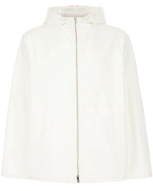 Gucci Weiße Jacke Mit Reißverschluss Und Logodruck