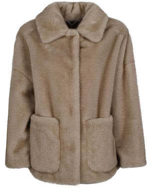 Herno Jassen ,Zachte Faux Fur Bomber - Bruin