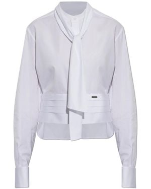 DSquared² Overhemden ,Wit ,Katoen Strik Met Strik - Blauw