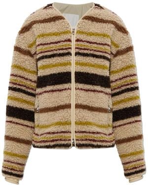 Moncler Strickjacke Mit Logo-Patch - Natur