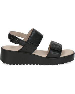 Caprice Flat Sandals - Black