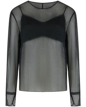 Vince Chiffonbluse Mit Abnehmbarem Futter - Grau