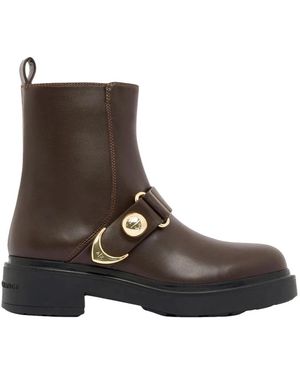 ARMANI EXCHANGE Stiefeletten Mit Logo-Riemen - Braun