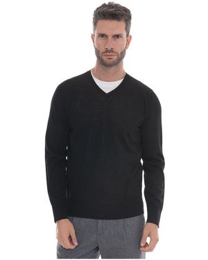 hindustrie V-Ausschnitt Pullover - Schwarz