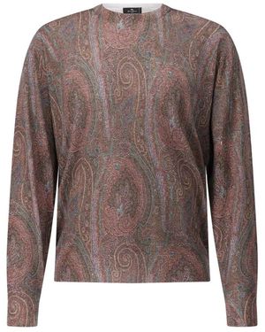 Etro Strickpullover Mit Dezentem Paisley-Muster - Braun