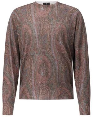 Etro Round-Neck Knitwear - Brown