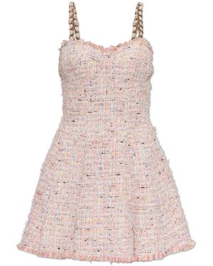 Balmain Kleedjes ,Roze ,Tweed Tweed Jurk Zonder Mouwen