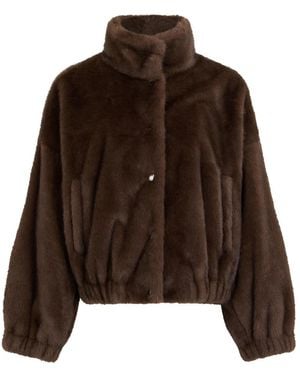 Weekend by Maxmara Faux Fur & Shearling Jackets - Marrón