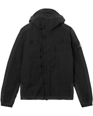 Stone Island Q100007 Warp Rib Nylon-Tc Jacke - Schwarz