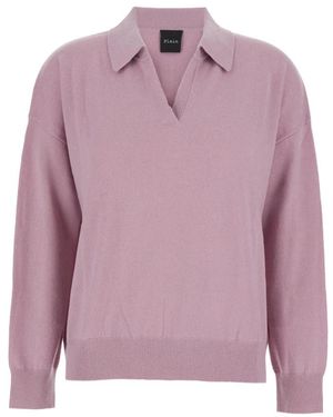 Plain V-Neck Knitwear - Morado