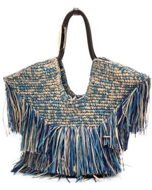 Zimmermann Goldentime Fransen-Tasche - Blau