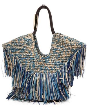 Zimmermann Goldentime Fringe Tote - Blauw