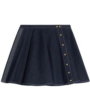 Celine Jupe Peplum En Denim Rinsed - Blauw