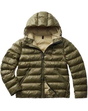 Blauer Groene Geruite Nylon Jas