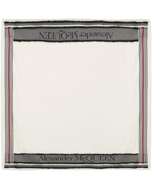 McQueen Accessoires ,Wol Winter Scarves - Wit