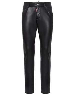 DSquared² Zwarte Broek Van Imitatieleer - Blauw