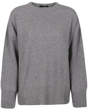 Aragona Lange Mouw Ronde Hals Oversized Trui - Grijs