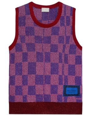 Pierre Louis Mascia Grafisches Strickärmelloses Top - Lila