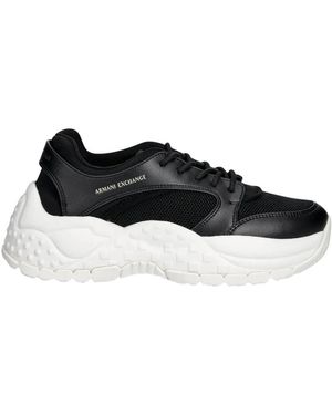 ARMANI EXCHANGE Schoenen ,Zwart ,Leer Urban Chic Mesh Sneakers