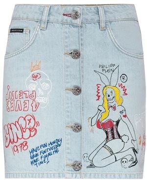 Philipp Plein Denim Skirts - Blu