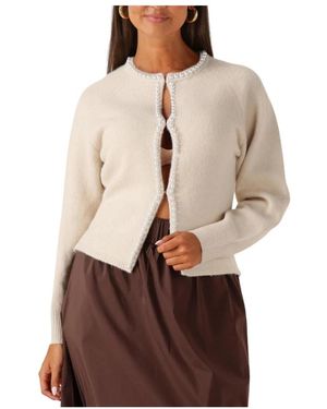 Notre-v Truien & Vesten ,Polyester Ecru Gebreide Trui Voor Herfst/Winter - Bruin