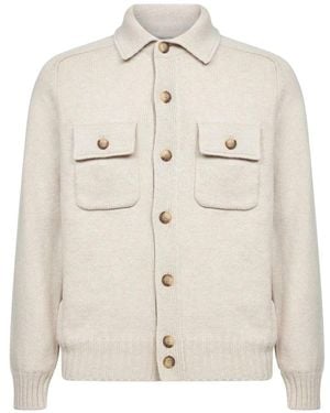 D4.0 Strickjacke Aus Schurwolle - Weiß