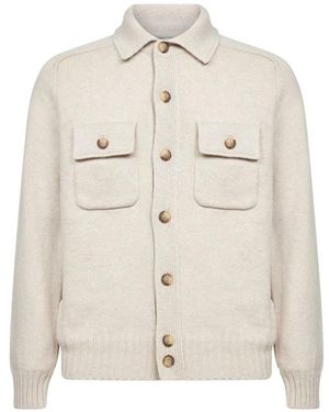 D4.0 Virgin Wool Knit Jacket - Wit