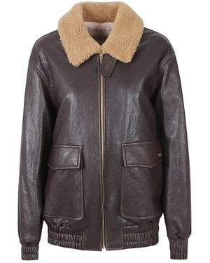 Valentino Garavani Leren Jas - Grijs