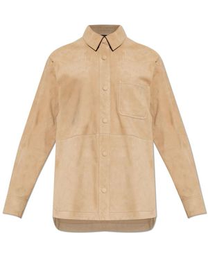 Paul Smith Suède Overhemd Met Zak - Naturel