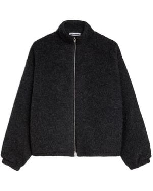 Jil Sander Texturierte Wolljacke Mit Reißverschluss - Schwarz